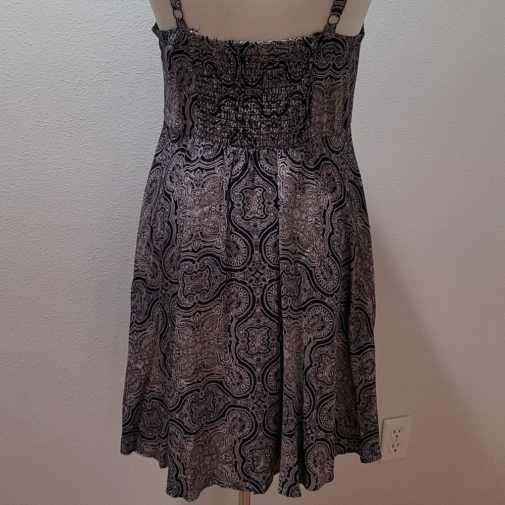 TORRID M/L PAISLEY MIDI CHALLIS TANK DRESS BLUE BANDANA PRINT MINIMALIST SIZE 00 - Picture 2 of 11